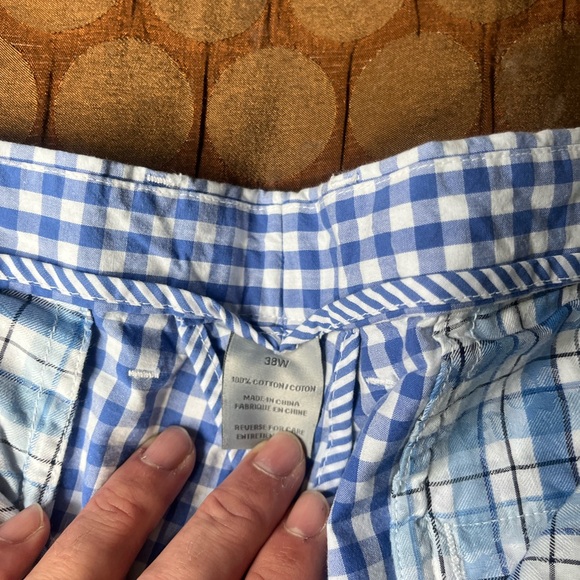 Thomas Dean Blue Gingham Men's Shorts - Picture 3 of 3